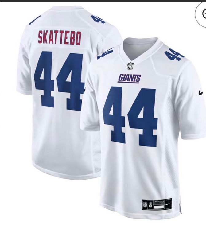 Men 2026 NFL New York Giants #44 Skattebo white Nike jersey->new york giants->NFL Jersey